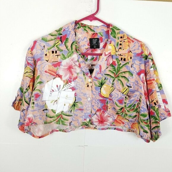 LF The Brand Paradise Night Cropped Button Down - Picture 1 of 5
